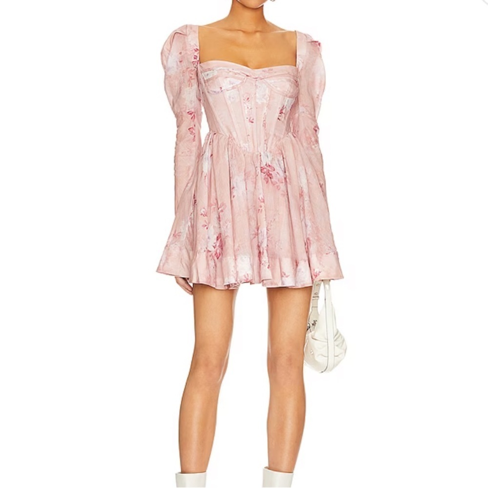 NWT Bardot EVERMORE FLORAL MINI DRESS IN SOFT PINK floral
